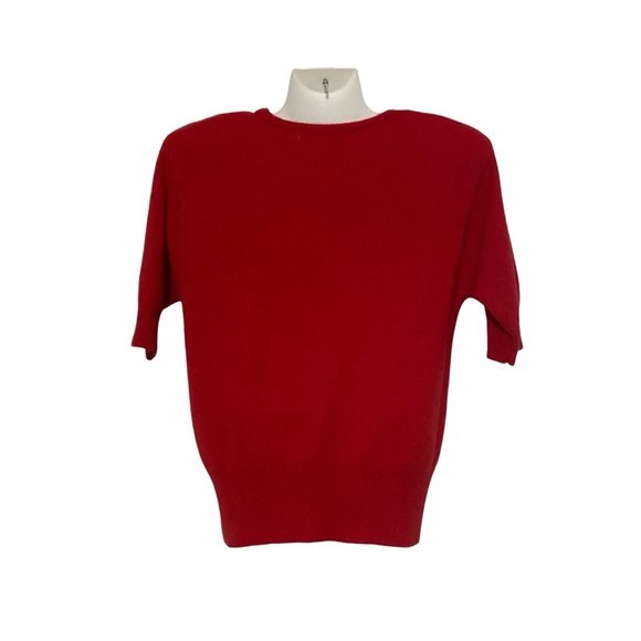 Vintage SK & Company Lambswool Angora Puffy Shoulder Sweater Red - Picture 11 of 13